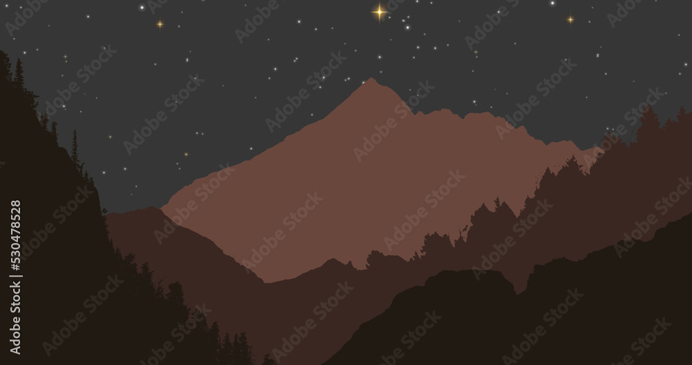 Obraz premium Image of mountains against night sky in background