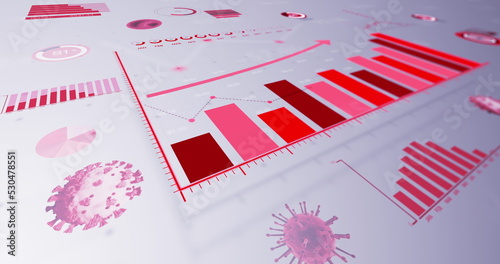 Image of coronavirus statistical data processing
