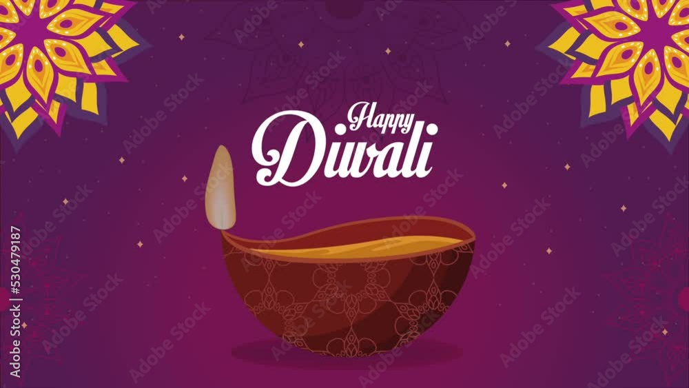 happy diwali festival lettering with lantern