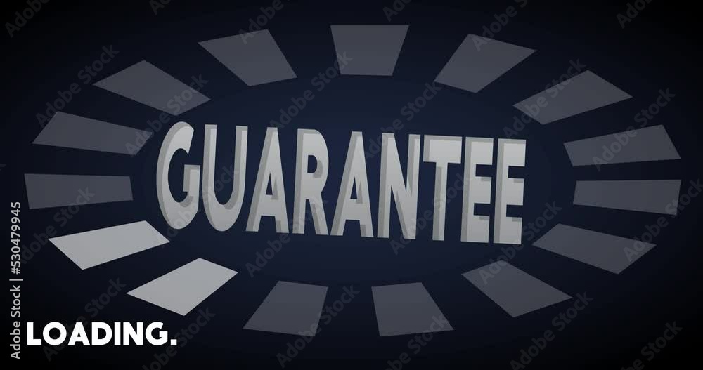 Guarantee text with Loading, Downloading, Uploading Bar Indicator. Download, Upload on computer screen. Guarantee text with Loading, Downloading, Uploading Bar Indicator. Download, Upload on computer screen.