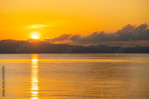 Beautiful sunrise over the sea