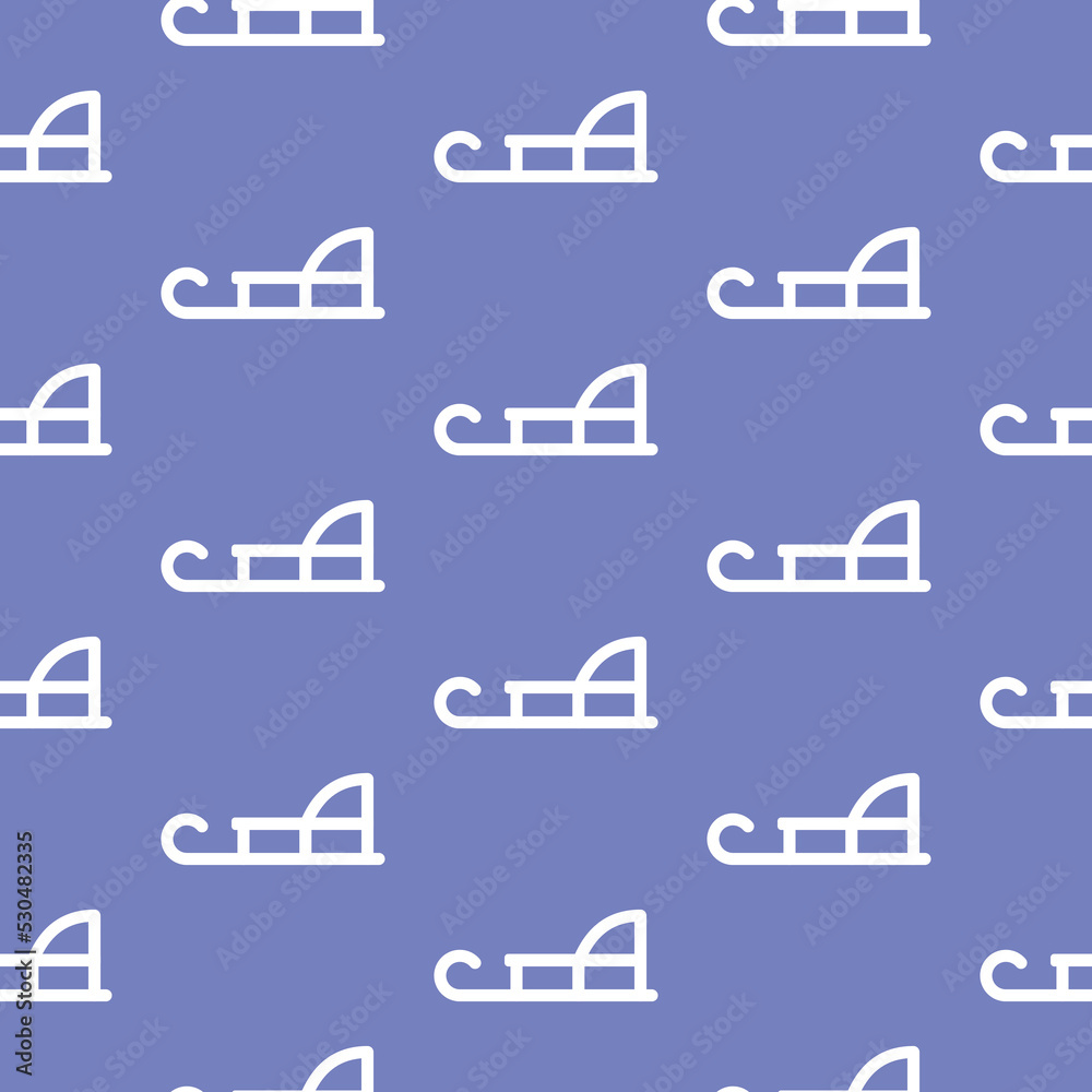 Seamless pattern with white sled Seamless pattern with white sled