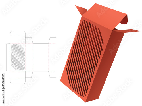 packaging box die cut template and 3D mockup