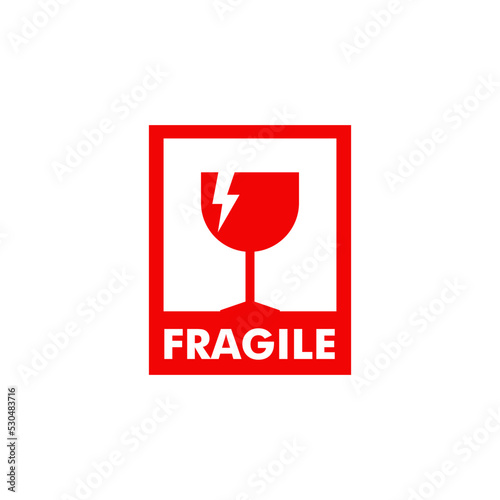 fragile sticker icon for packaging vector stock illustration