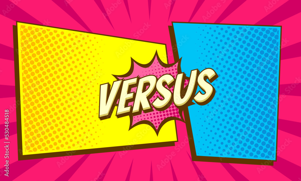Naklejka premium Comic cartoon versus background template
