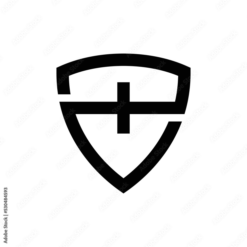 Fototapeta premium shield icon vector design minimalist 