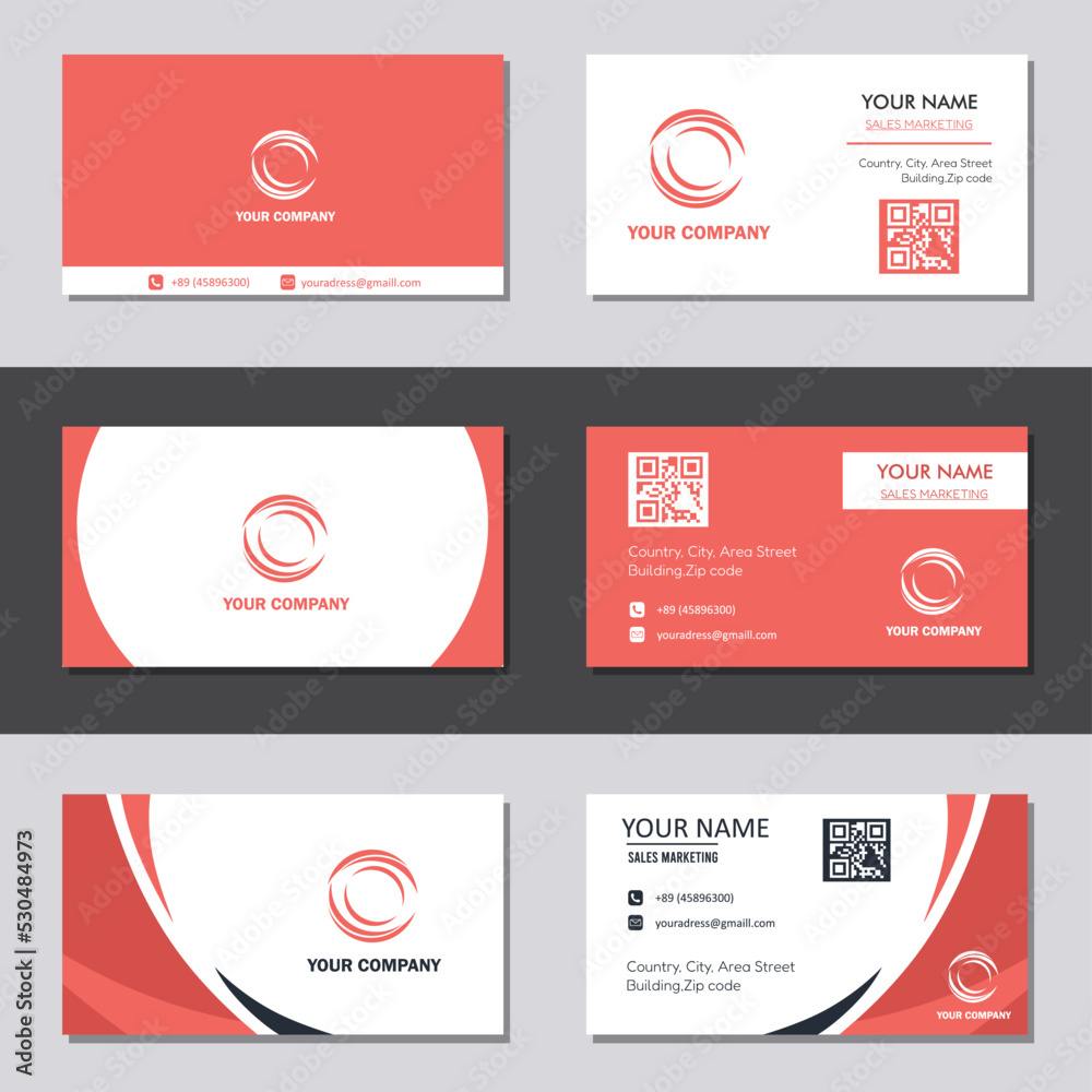 Collection of card template designs in red and white colors. Creative Flat Style Vector Illustration. Collection of card template designs in red and white colors. Creative Flat Style Vector Illustration.