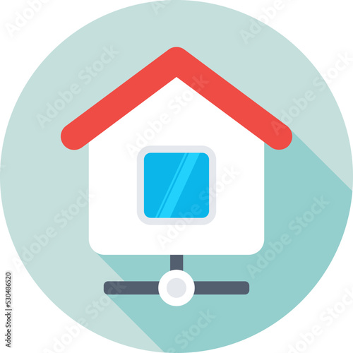 Home Network Colored Vector Icon