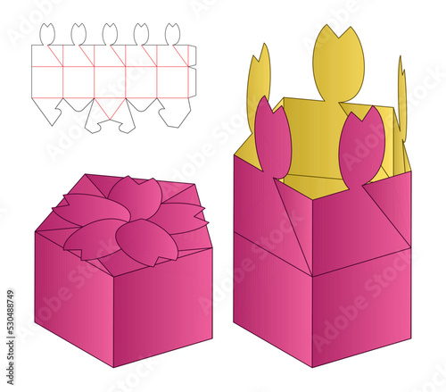 Box packaging die cut template design. 3d mock-up
