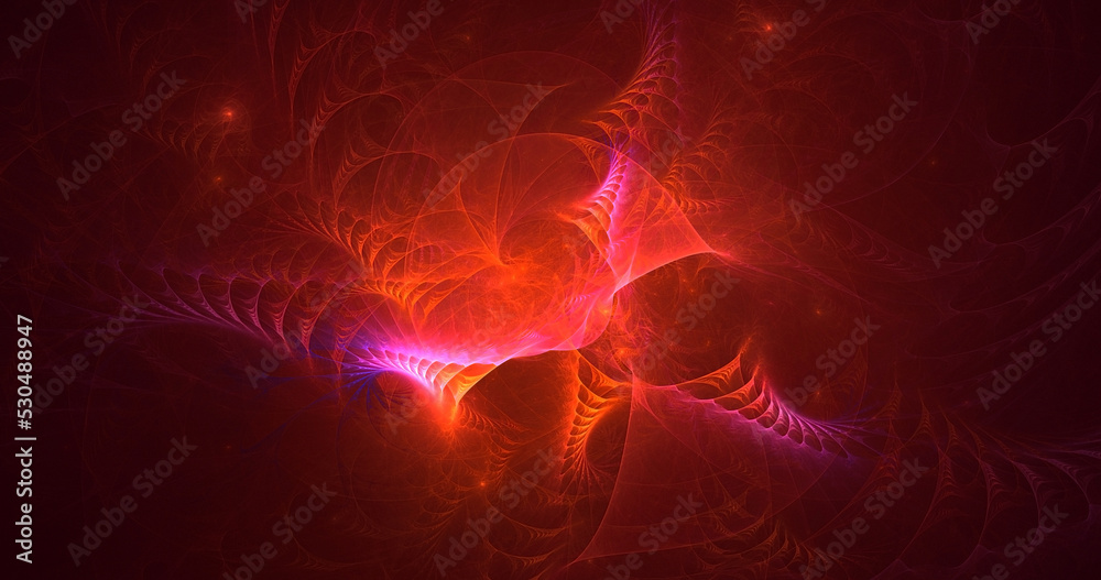 3D rendering abstract multicolor technology fractal light background