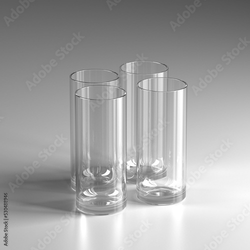 Realistic empty various glasses for alcohol. Drinks background