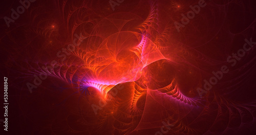 3D rendering abstract multicolor technology fractal light background © BetiBup33