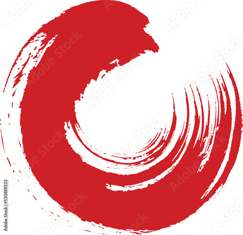 Red Zen Enso Japanese Circle Blood Brush Paint Logo Icon Illustration