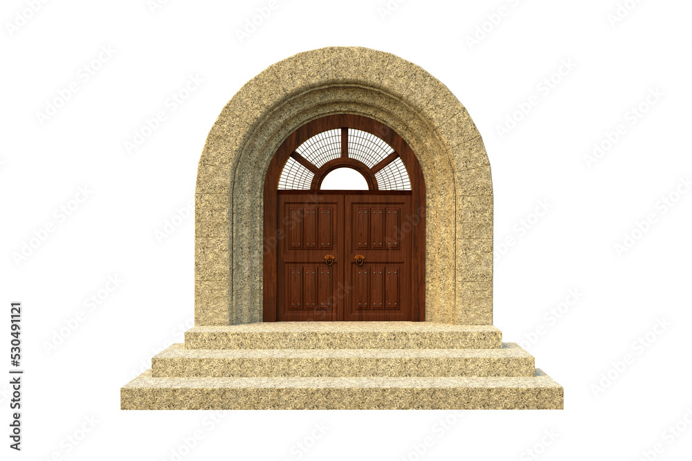 Wooden front door. 3D Render Wooden front door. 3D Render
