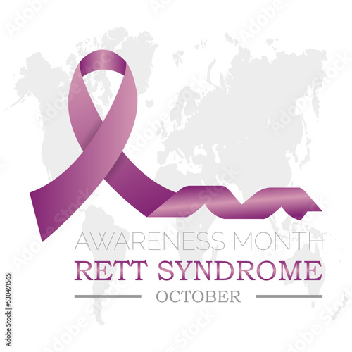 Rett syndrome awareness month concept vector for banner, medical website, app. Event is celebrated annually in October. photo