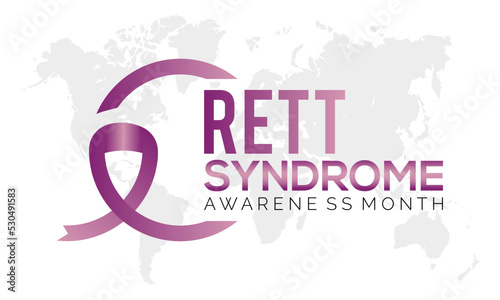 Rett syndrome awareness month concept vector for banner, medical website, app. Event is celebrated annually in October.