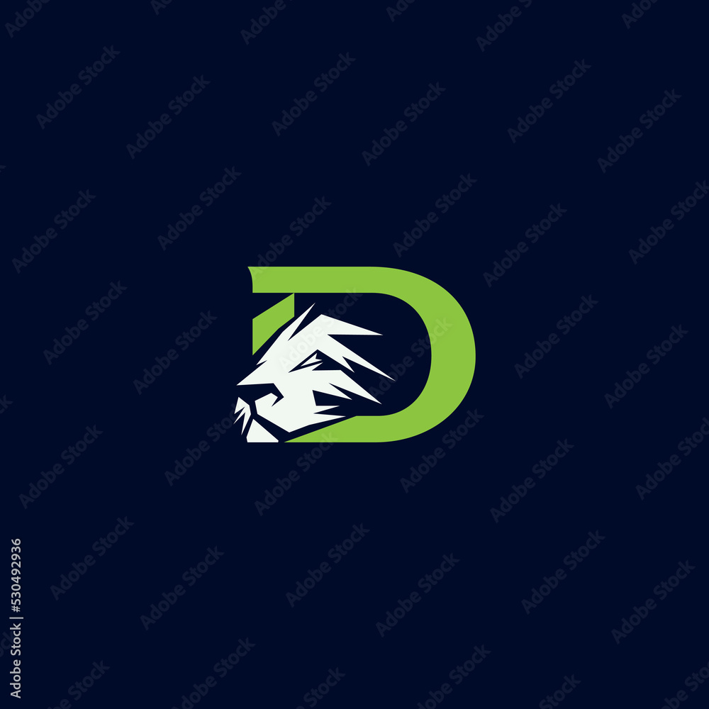 Lion power letter D media logo Lion power letter D media logo