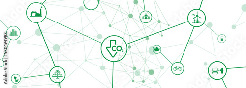 reducing CO2 emissions to stop climate change. green energy background	
