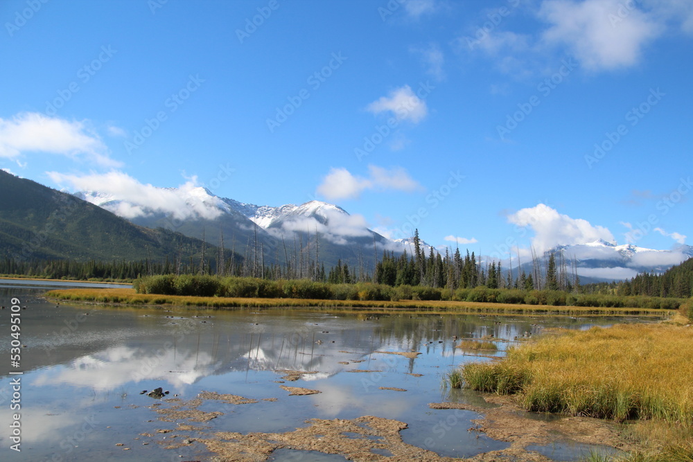 Reflection On Vermilion Lakes, Banff National Park, Alberta