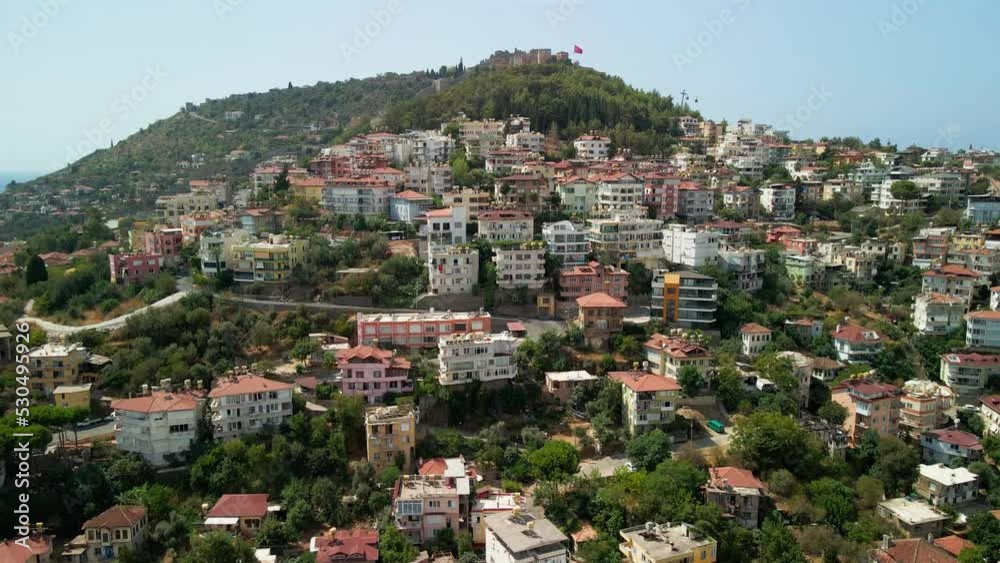 Residential Buildings in Alanya. Drone view. 4k Residential Buildings in Alanya. Drone view. 4k