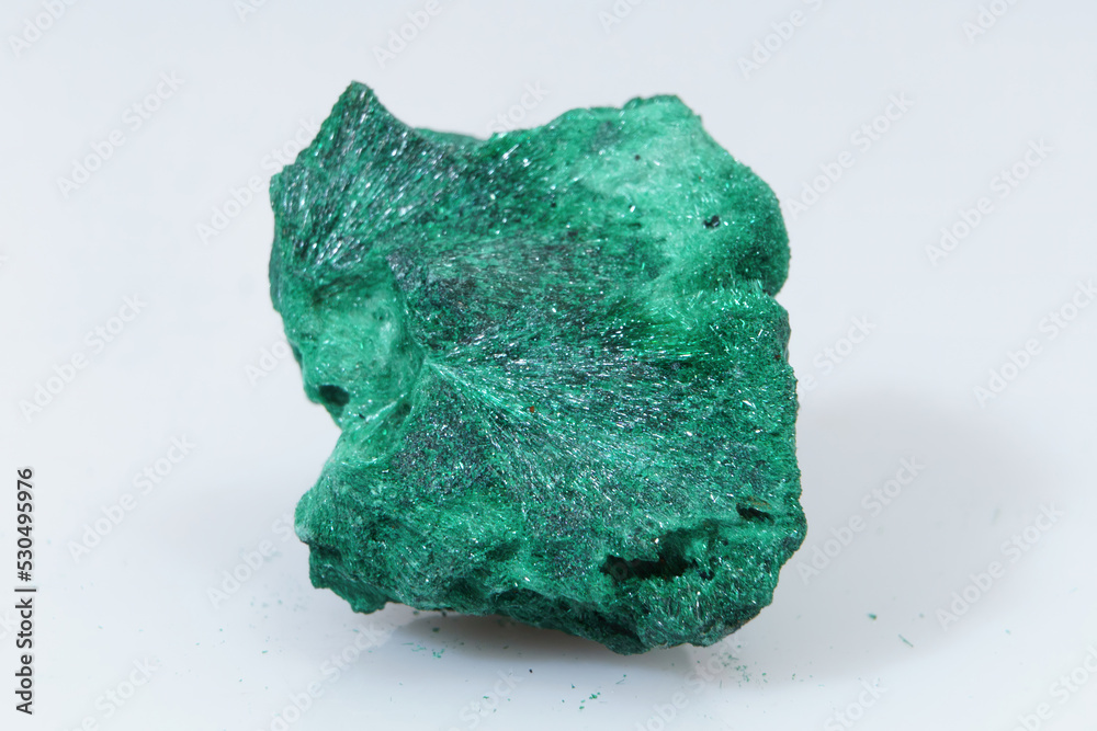 Natural gemstone green malachite on white background Natural gemstone green malachite on white background