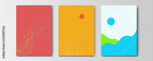 mountain wallpaper design with landscape line arts, luxury background design for cover, invitation background, packaging design, wall arts, fabric, and print. Vector illustration