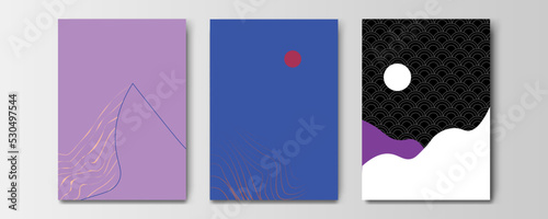 mountain wallpaper design with landscape line arts, luxury background design for cover, invitation background, packaging design, wall arts, fabric, and print. Vector illustration