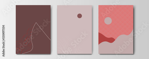mountain wallpaper design with landscape line arts, luxury background design for cover, invitation background, packaging design, wall arts, fabric, and print. Vector illustration
