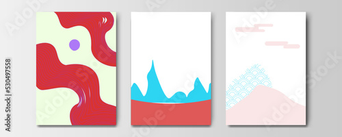 mountain wallpaper design with landscape line arts, luxury background design for cover, invitation background, packaging design, wall arts, fabric, and print. Vector illustration
