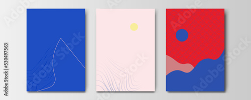 mountain wallpaper design with landscape line arts, luxury background design for cover, invitation background, packaging design, wall arts, fabric, and print. Vector illustration