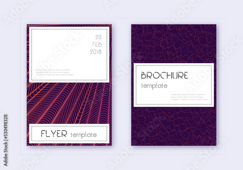 Stylish cover design template set. Violet abstract