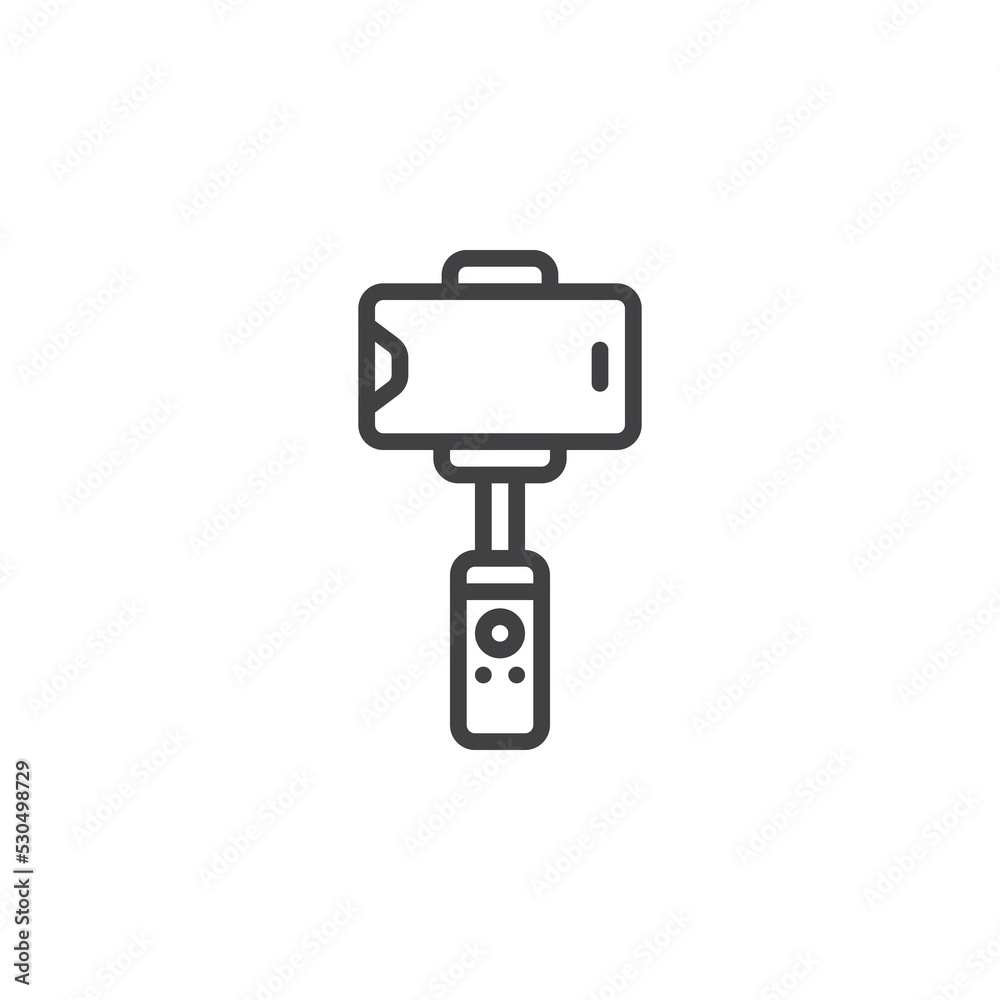 Cell Phone handheld gimbal line icon