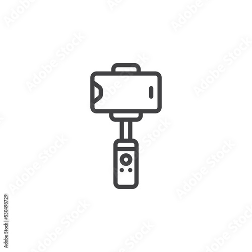 Cell Phone handheld gimbal line icon