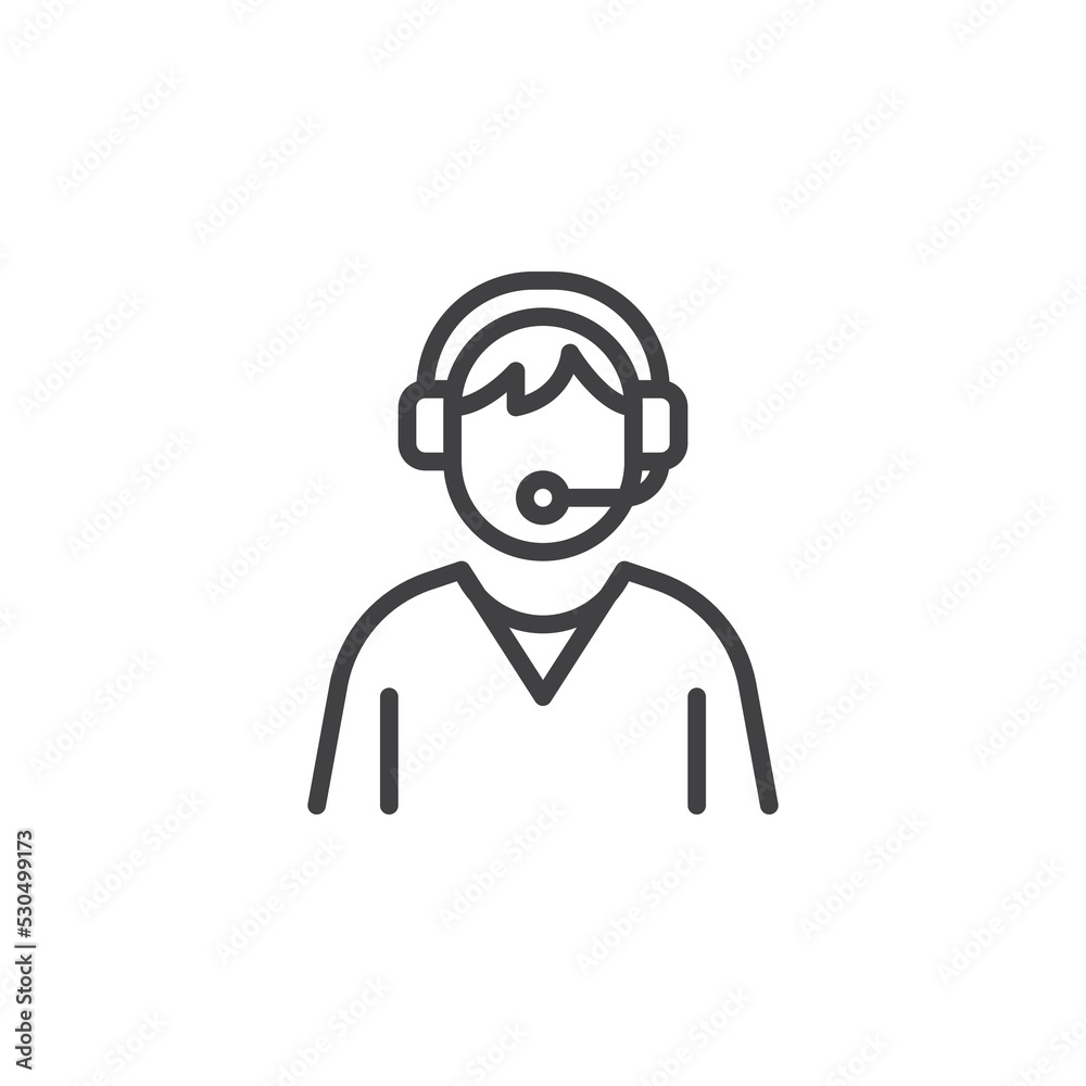 Service support assistant line icon