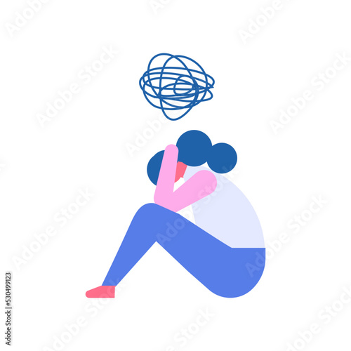 Person in depression. Mental health flat vector characters