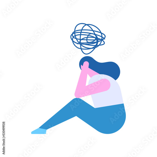 Person in depression. Mental health flat vector characters