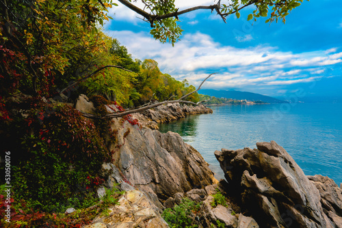 wonderful summer view in Croatian coast near Rijeka city, Croatia, Europe photo