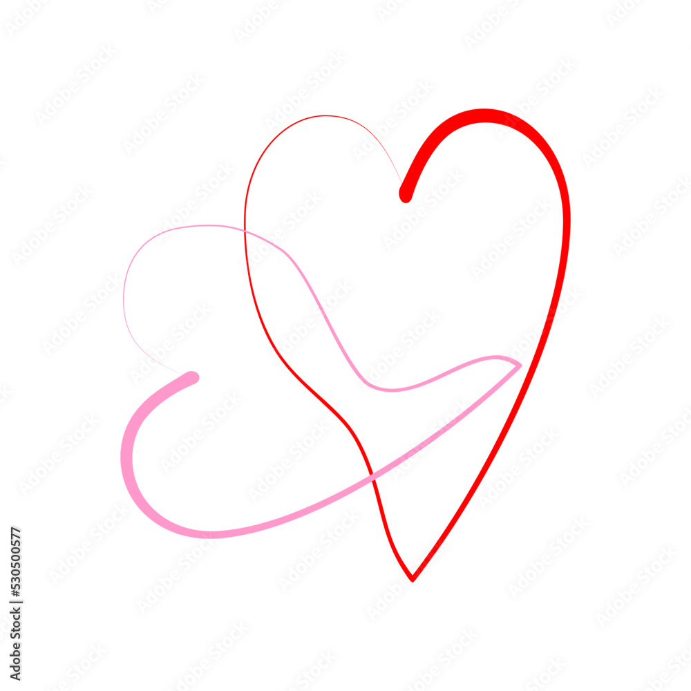 love two heart vector icon symbol