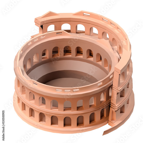 The colosseum isometric view illustration in 3D design