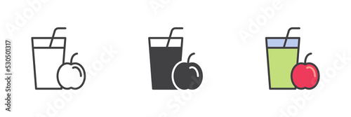Apple juice different style icon set