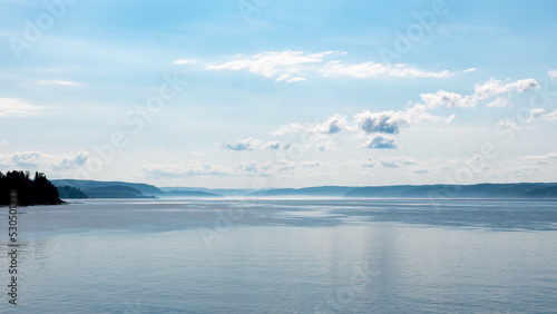Beautiful panorama of the Saguenay fjord in Quebec, Canada