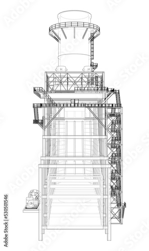 Industrial equipment. Vector rendering of 3d