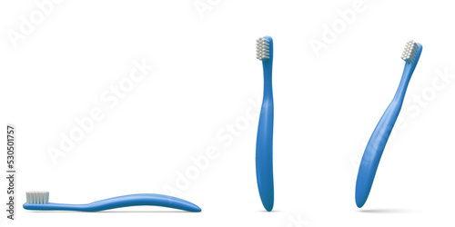 Set of realistic toothbrush isolated on white background. Vector illustration