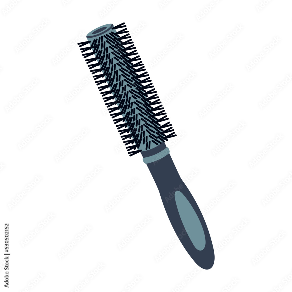 Hairbrush for everyday home hair care. Hairdresser equipment for hairstyle. Barbershop accessory. Hand drawn color vector illustration isolated on white background. Modern flat cartoon style. Hairbrush for everyday home hair care. Hairdresser equipment for hairstyle. Barbershop accessory. Hand drawn color vector illustration isolated on white background. Modern flat cartoon style.