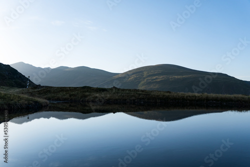 lake reflection, Zarna Saddle, Fagaras Mountains, Romania 