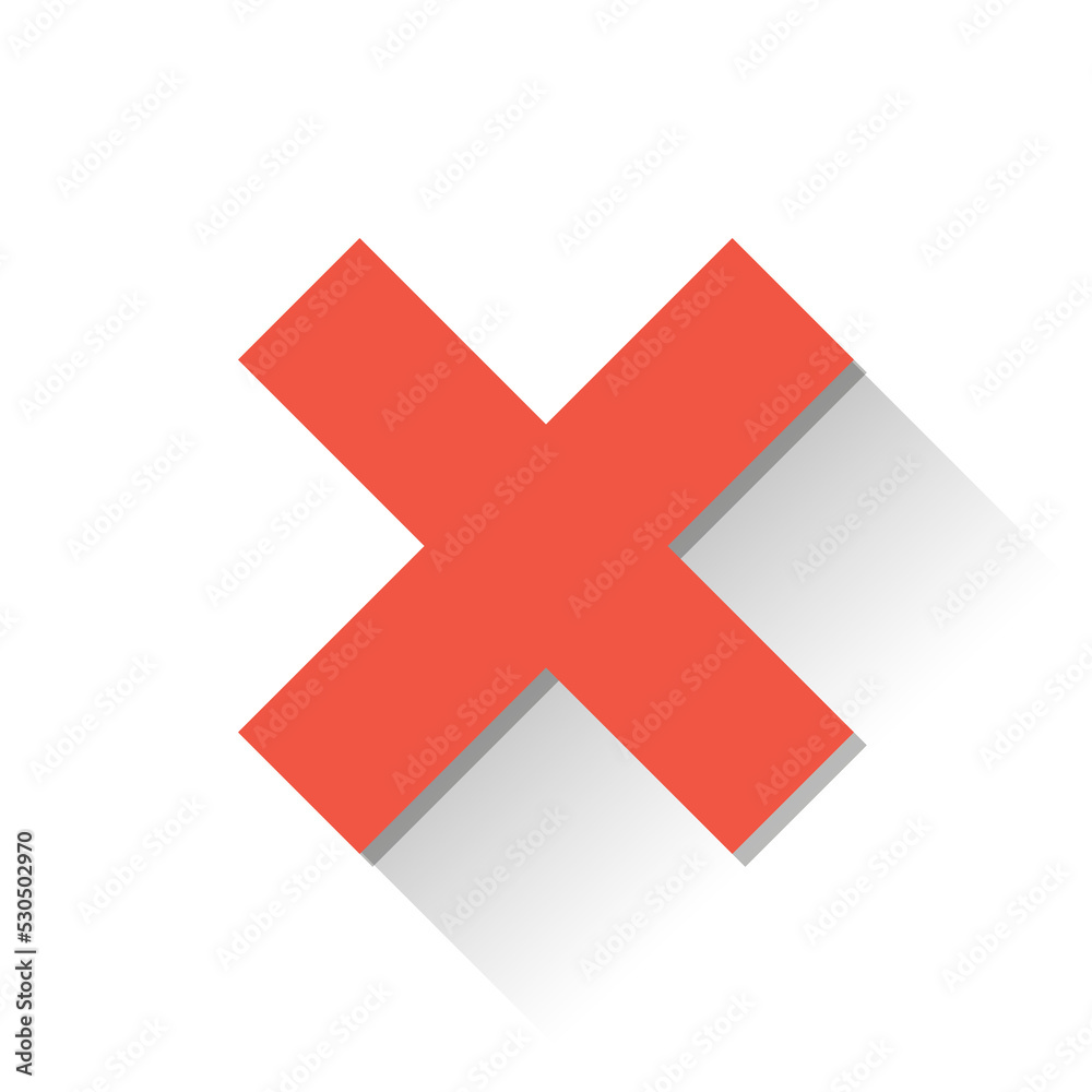 Fototapeta premium Simple check mark with red cross