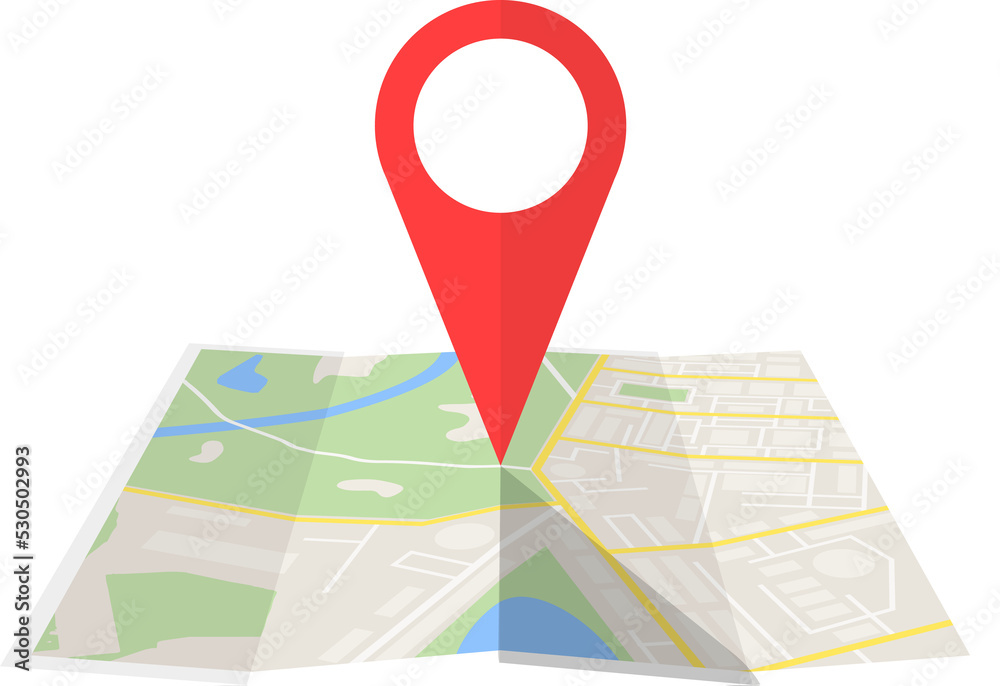 Fototapeta premium Folded paper city map