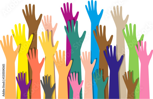 Group of hands of different colors