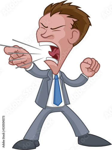 Angry Boss Business Man In ...