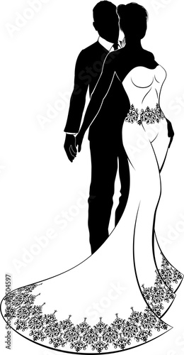 Silhouette Bride and Groom ...
